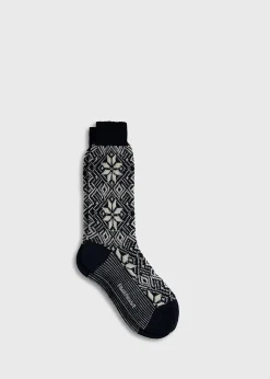 Wool Blend Snowflake Sock