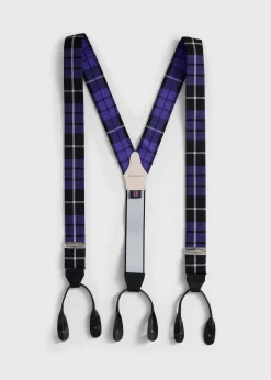 Wool Plaid Suspenders
