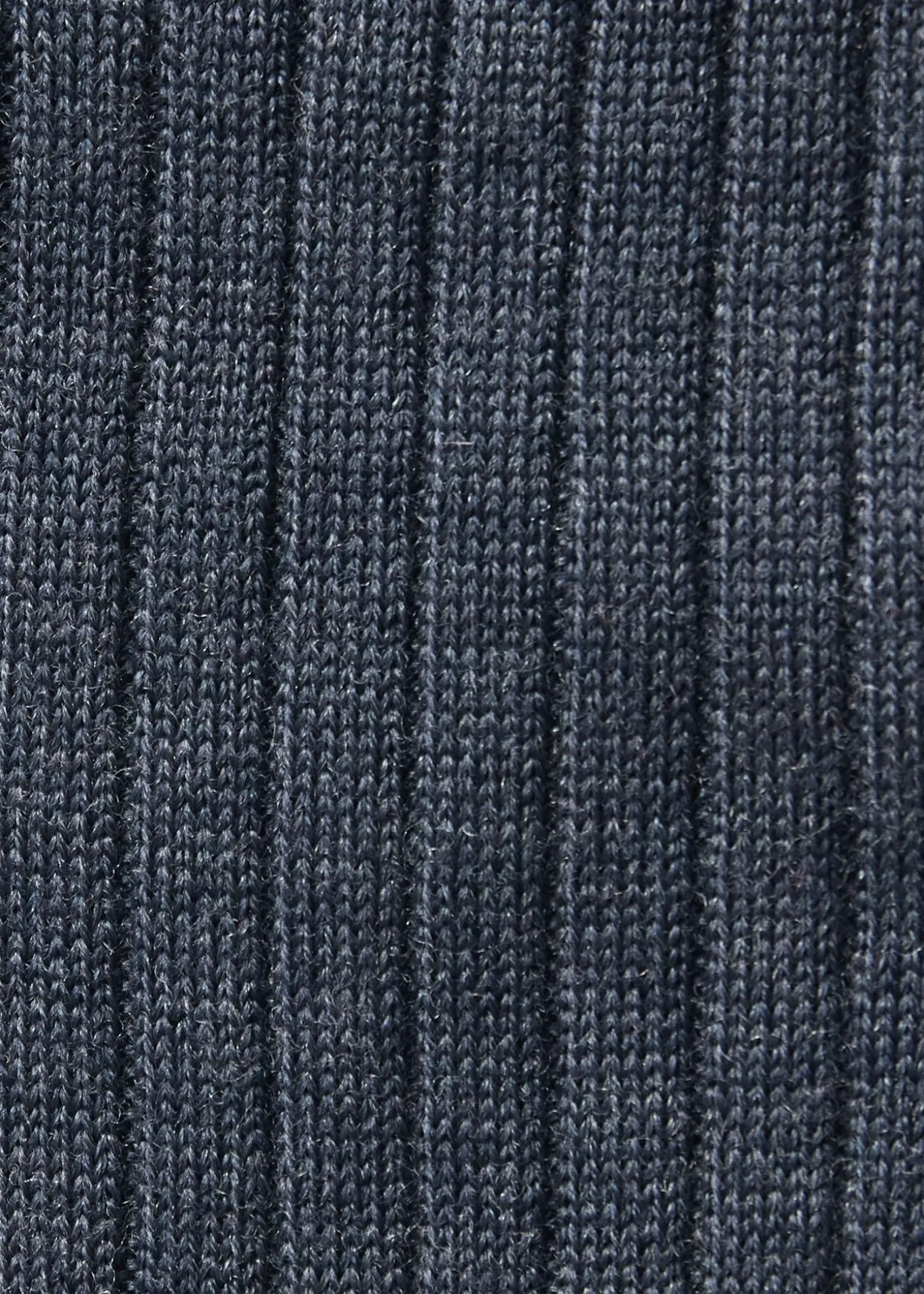 Wool Ribbed Sock with Contrast Trim