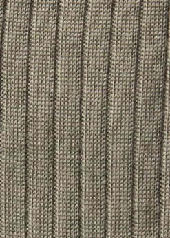 Wool Ribbed Sock with Contrast Trim
