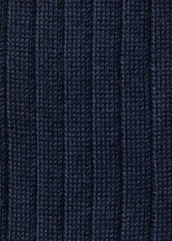 Wool Ribbed Sock with Contrast Trim