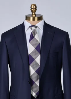 Woven Silk Oversized Check Tie