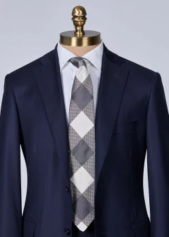 Woven Silk Oversized Check Tie