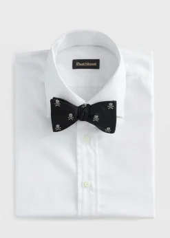 Woven Silk Skull & Bone Bow Tie