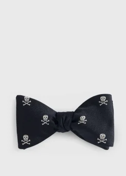 Woven Silk Skull & Bone Bow Tie